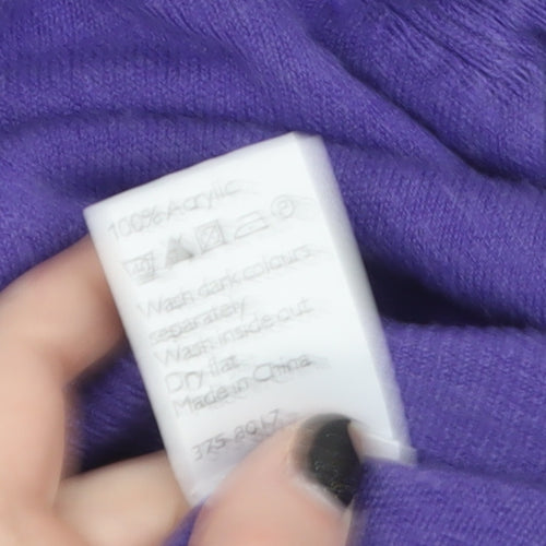 John Lewis Men Purple V-Neck Acrylic Pullover Jumper XL