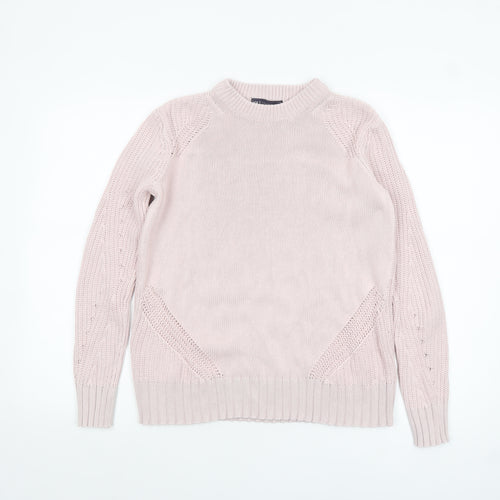 Marks and Spencer Women's Pink XS Cotton Chunky Knit Jumper