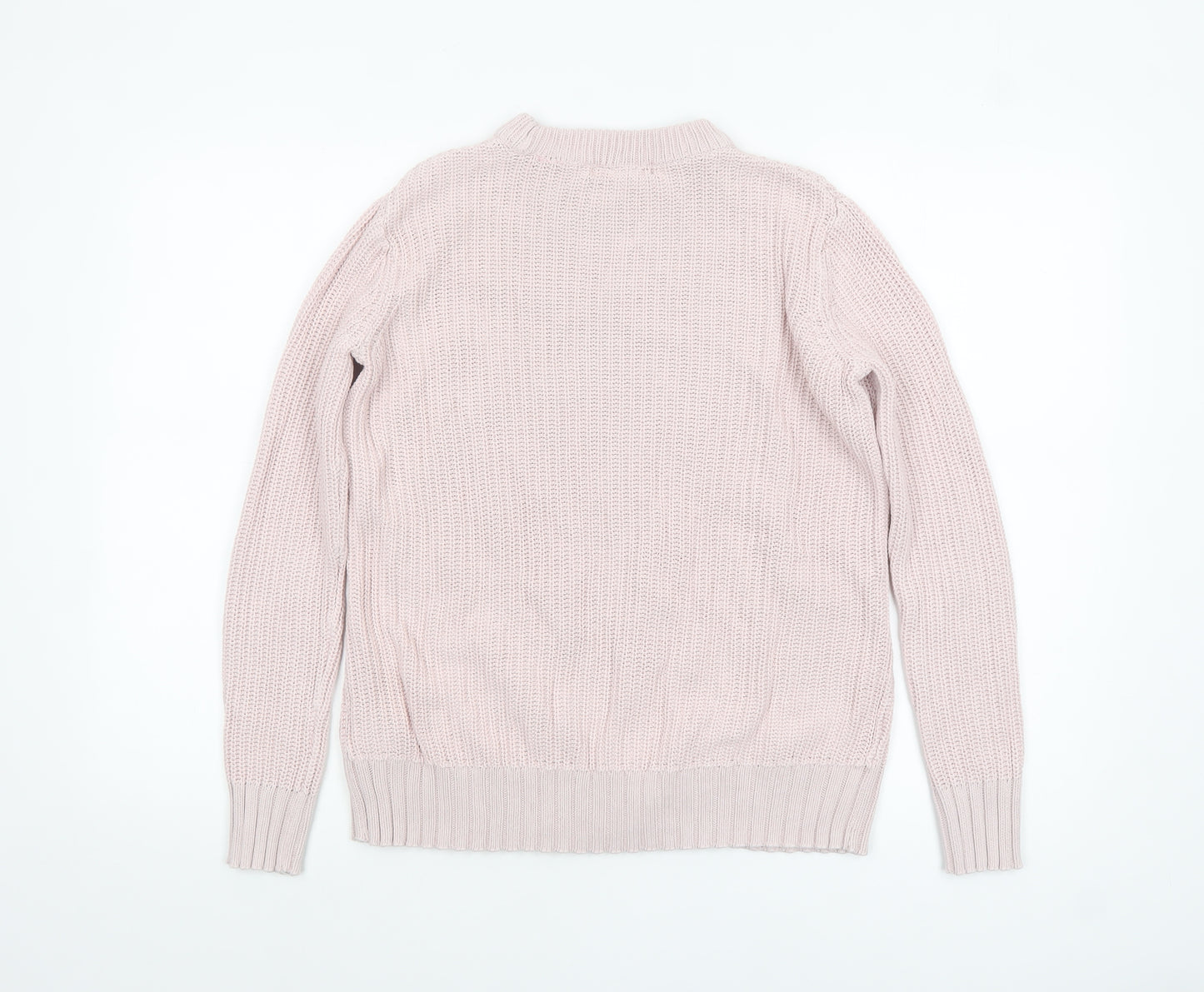 Marks and Spencer Women's Pink XS Cotton Chunky Knit Jumper