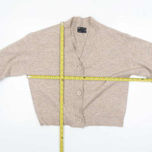ASOS Design Womens Beige Cardigan UK 6 V-Neck Long Sleeve Knit