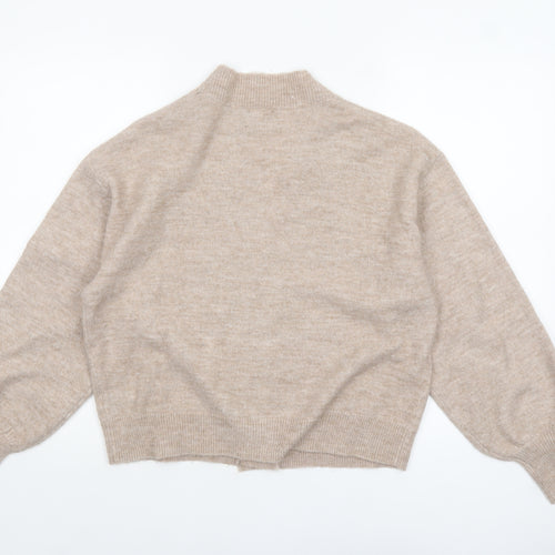 ASOS Design Womens Beige Cardigan UK 6 V-Neck Long Sleeve Knit