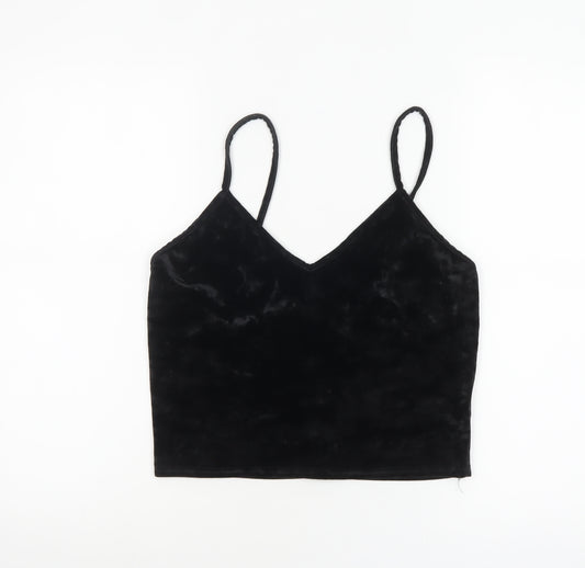 Sparkle & Fade Women's Black Velvet Camisole Tank Top L