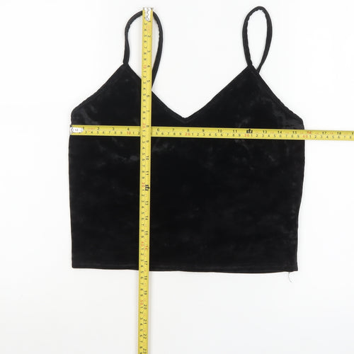 Sparkle & Fade Women's Black Velvet Camisole Tank Top L