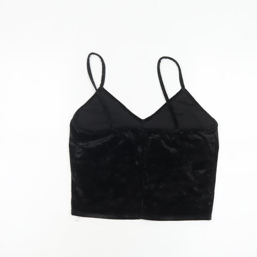 Sparkle & Fade Women's Black Velvet Camisole Tank Top L