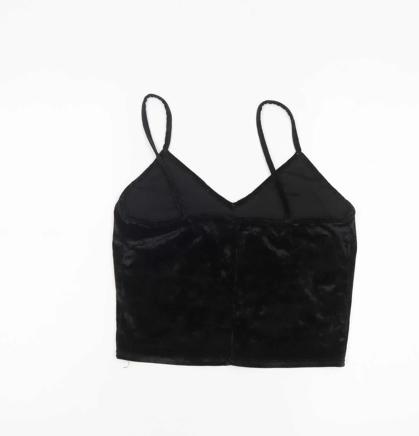 Sparkle & Fade Women's Black Velvet Camisole Tank Top L