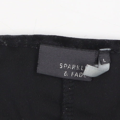 Sparkle & Fade Women's Black Velvet Camisole Tank Top L