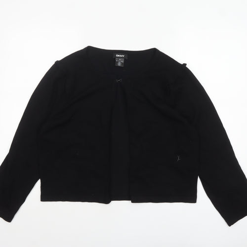 DKNY Womens Black XL Knit Cardigan Long Sleeve Round Neck