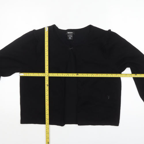 DKNY Womens Black XL Knit Cardigan Long Sleeve Round Neck