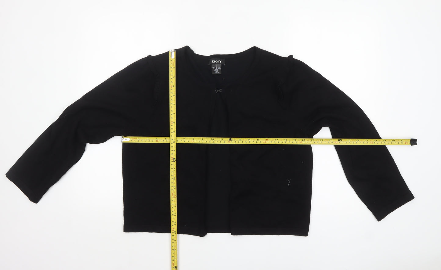 DKNY Womens Black XL Knit Cardigan Long Sleeve Round Neck
