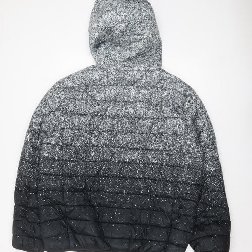 Primark Men's Grey 2XL Hooded Puffer Jacket Full Zip Winter Coat