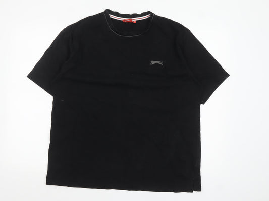 Slazenger Men's Black XL Crew Neck Cotton T-Shirt