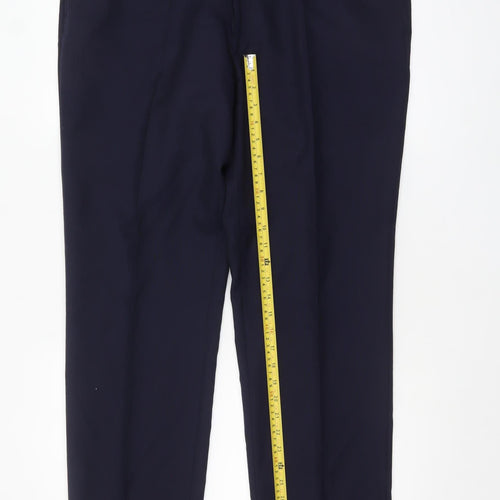 T.M. Lewin Men’s Blue Wool Regular Fit Dress Trousers 38R