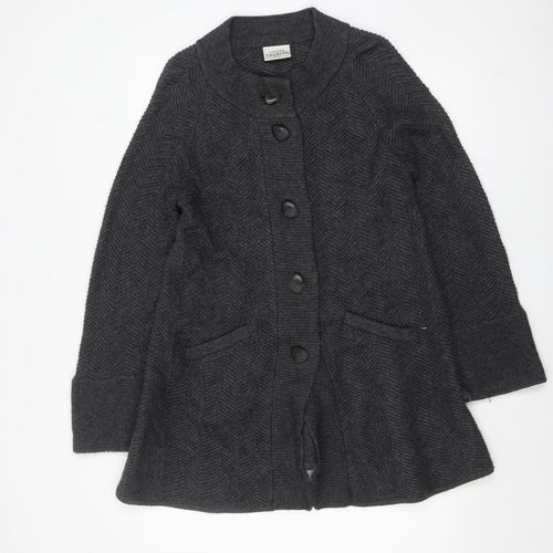 Caroline Charles Women’s Grey Wool Blend Button Cardigan Size 2