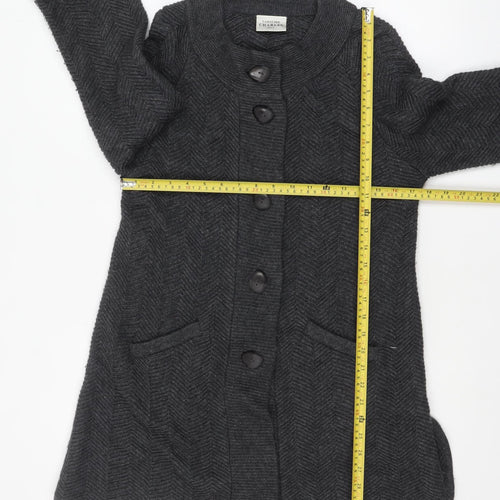 Caroline Charles Women’s Grey Wool Blend Button Cardigan Size 2