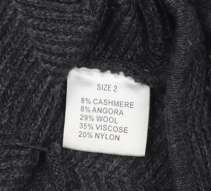 Caroline Charles Women’s Grey Wool Blend Button Cardigan Size 2