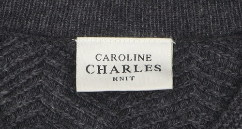 Caroline Charles Women’s Grey Wool Blend Button Cardigan Size 2