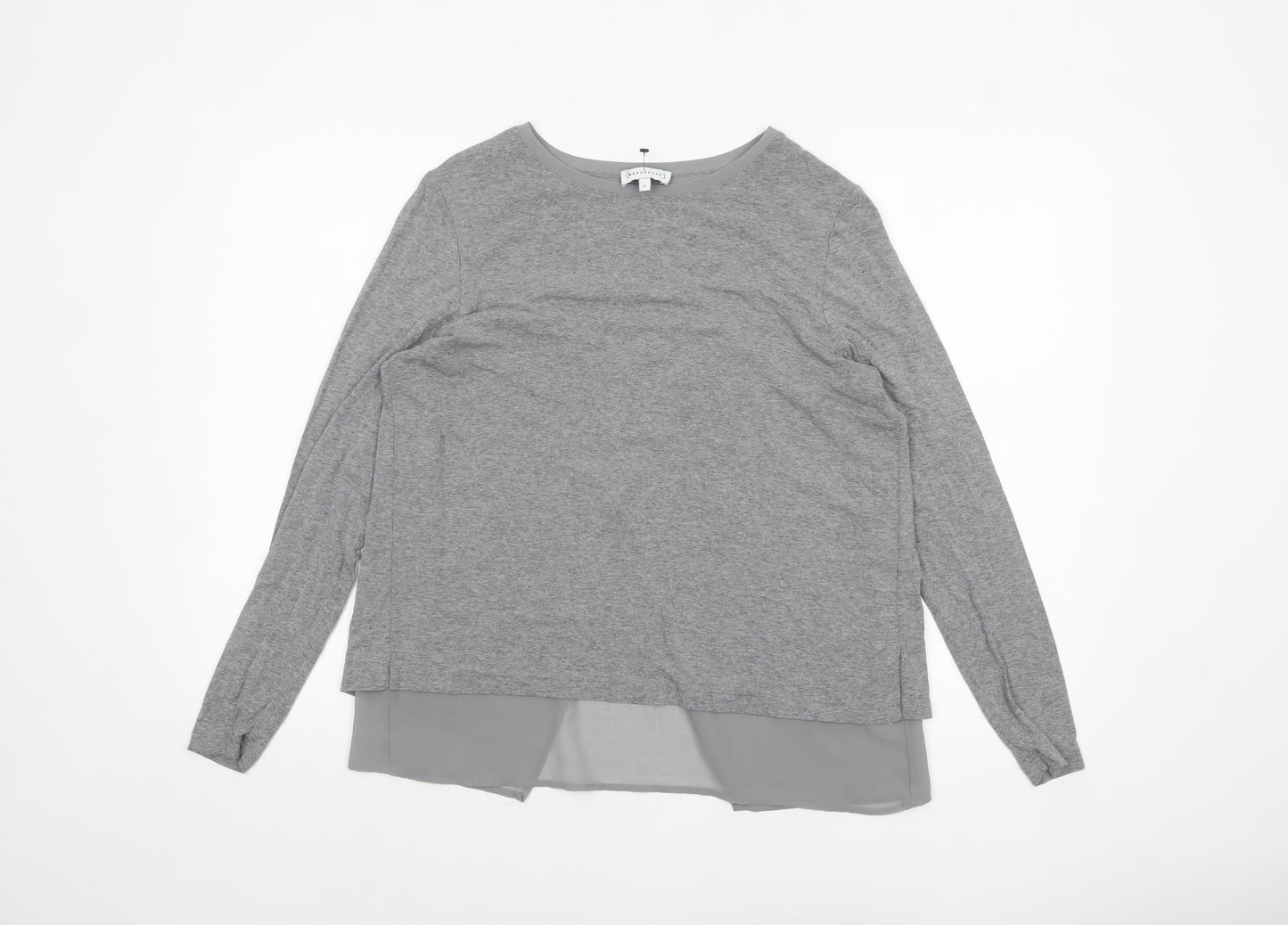 Warehouse Women Grey Long Sleeve Tunic Blouse UK 10 Viscose Elastane