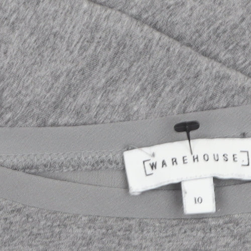 Warehouse Women Grey Long Sleeve Tunic Blouse UK 10 Viscose Elastane