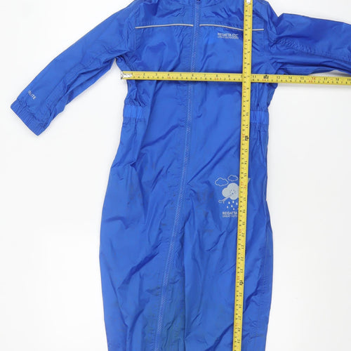 Regatta Boys Blue Waterproof Hooded Rain Snowsuit 4-5 Years