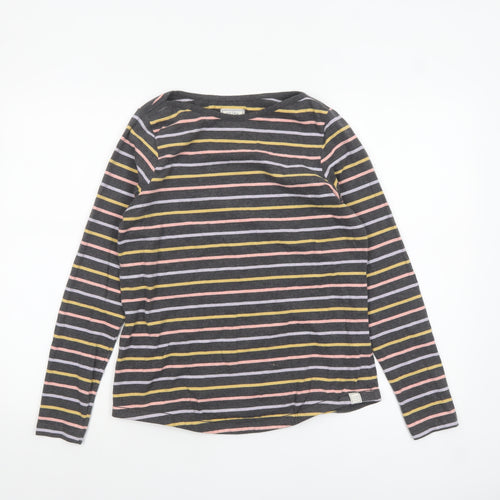 Fat Face Women's Multicoloured Stripe Breton Long Sleeve Cotton Top Size 8