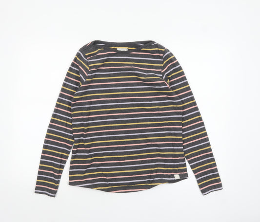 Fat Face Women's Multicoloured Stripe Breton Long Sleeve Cotton Top Size 8