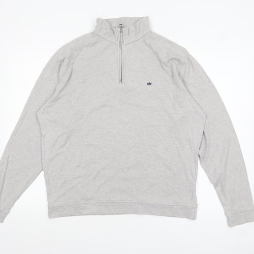 Peter Millar Men’s Grey 1/2 Zip Cotton Sweatshirt Size M Regular Fit