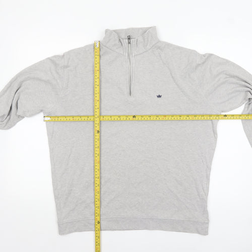 Peter Millar Men’s Grey 1/2 Zip Cotton Sweatshirt Size M Regular Fit