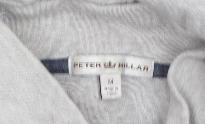 Peter Millar Men’s Grey 1/2 Zip Cotton Sweatshirt Size M Regular Fit