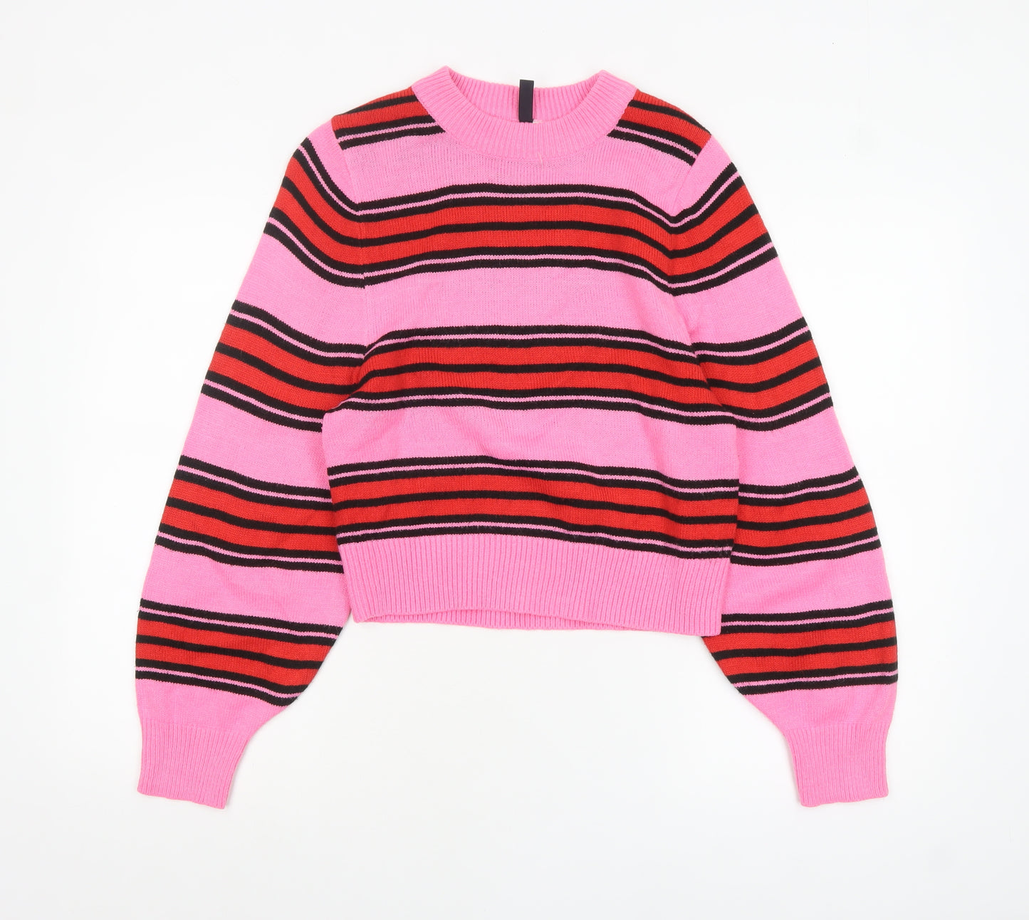 H&M Divided Women's Multicoloured Striped Crew Neck Pullover Jumper XS