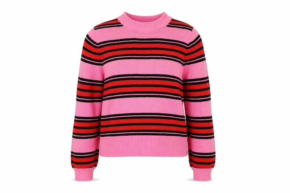 Front view of H&M Divided Women's Multicoloured Striped Crew Neck jumper XS
