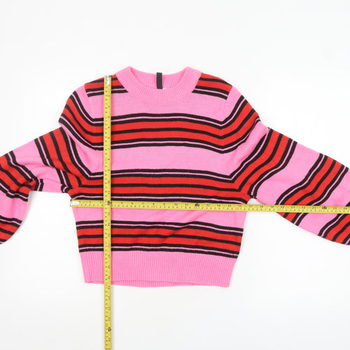 H&M Divided Women's Multicoloured Striped Crew Neck Pullover Jumper XS