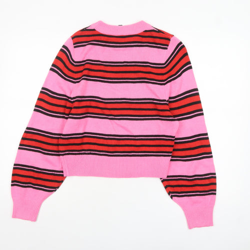 H&M Divided Women's Multicoloured Striped Crew Neck Pullover Jumper XS