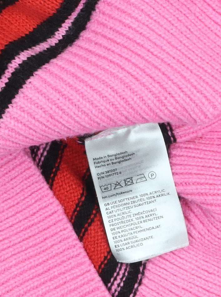 H&M Divided Women's Multicoloured Striped Crew Neck Pullover Jumper XS