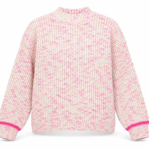M&Co Womens Cream Pink Mock Neck Chunky Knit Jumper Size 16