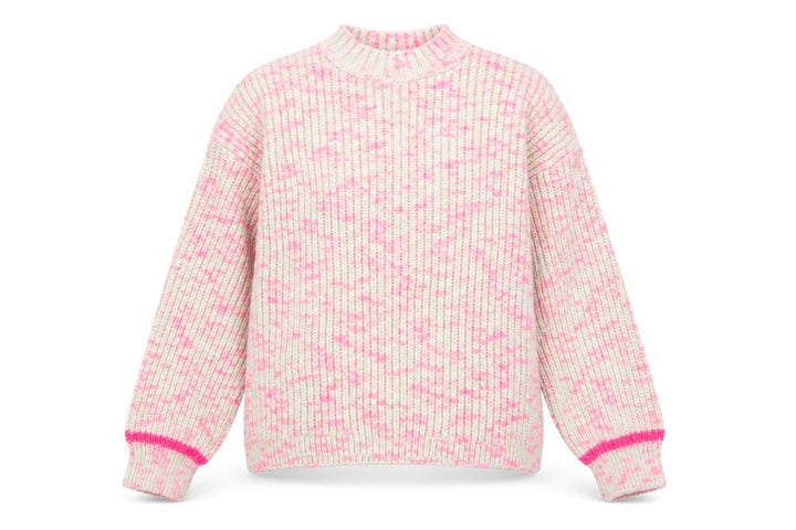 M&Co Womens Cream Pink Mock Neck Chunky Knit Jumper Size 16