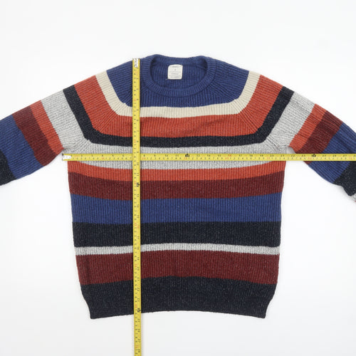 Marks and Spencer Mens Multicoloured Striped Chunky Knit Jumper M