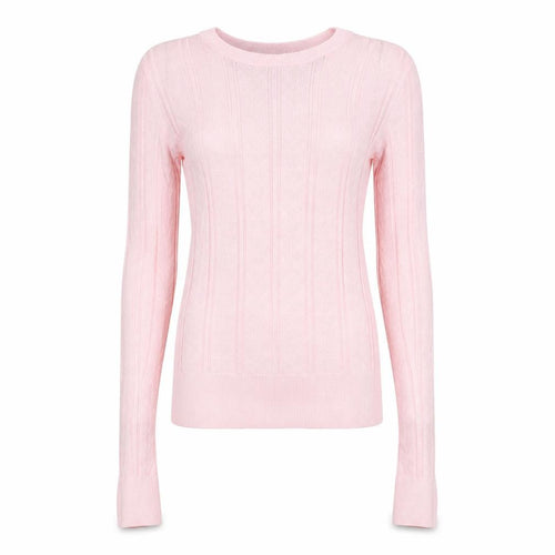 Miss Selfridge Womens Pink Cable Knit Crew Neck Jumper Size 10