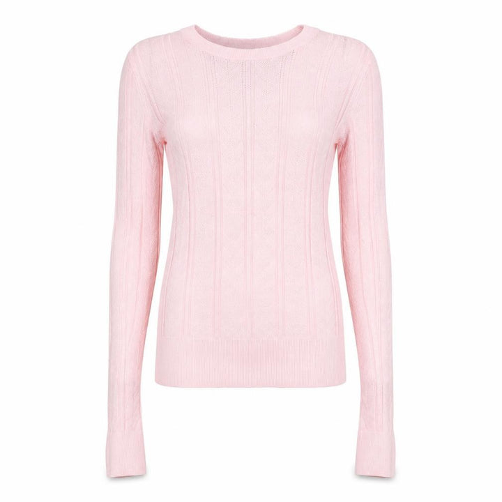 Miss Selfridge Womens Pink Cable Knit Crew Neck Jumper Size 10