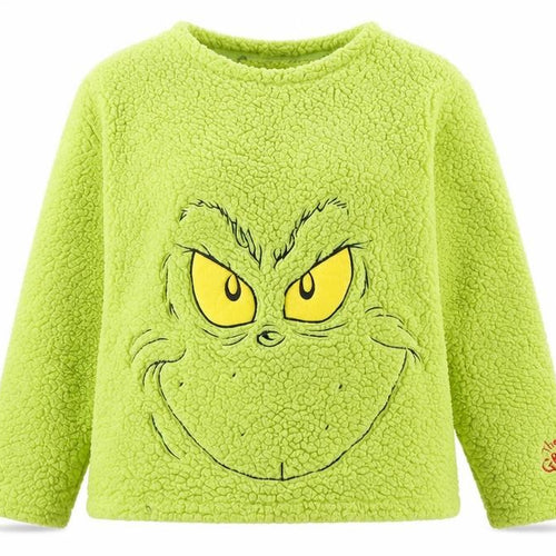 The Grinch Womens Green Fleece Pyjama Top 2XL Plus Size Winter