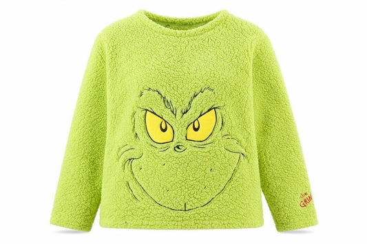 The Grinch Womens Green Fleece Pyjama Top 2XL Plus Size Winter