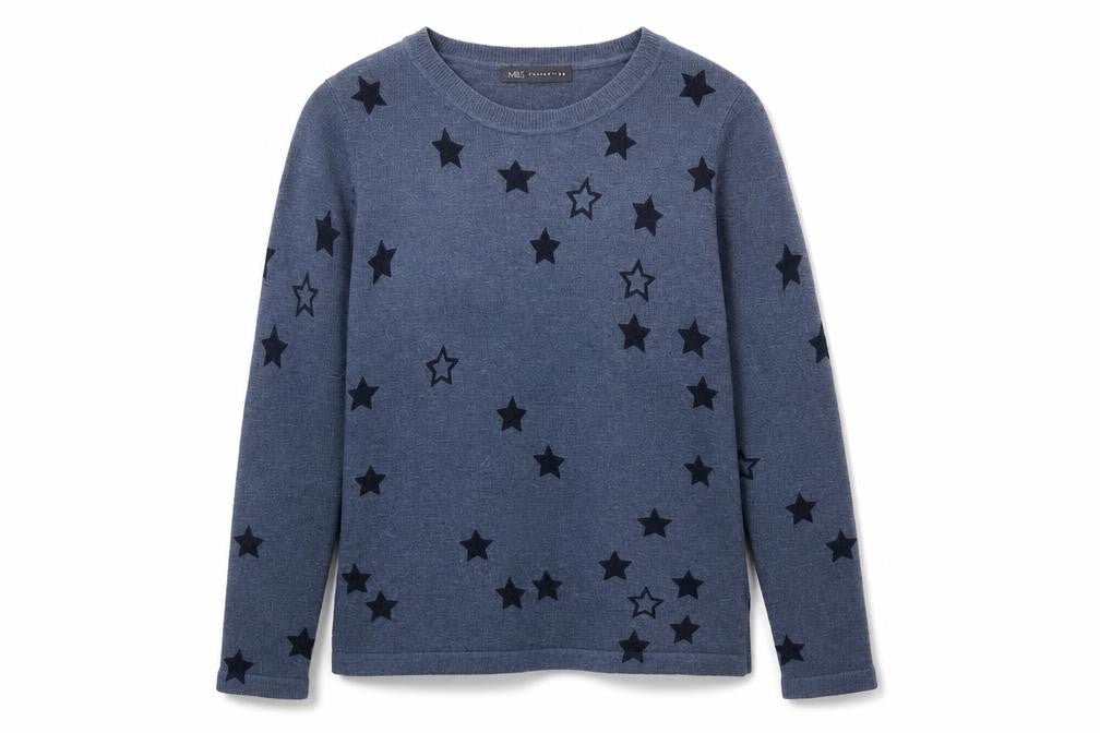 Marks and Spencer Women’s Blue Star Knit Jumper Size 12