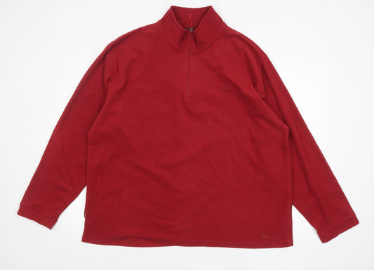 Mountain Essentials Men's Red 3XL Fleece 1/4 Zip Pullover Sweatshirt