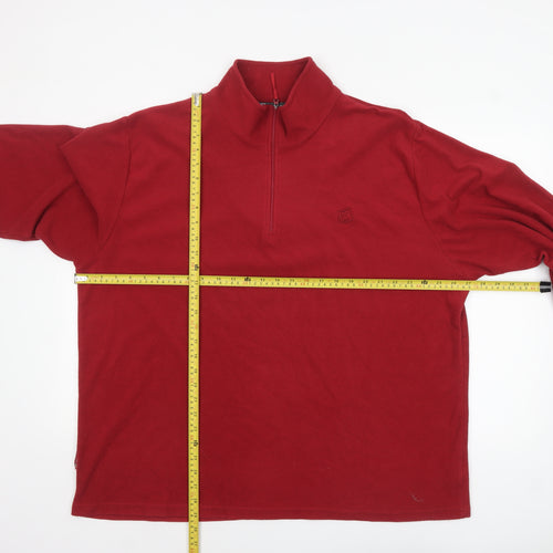 Mountain Essentials Men's Red 3XL Fleece 1/4 Zip Pullover Sweatshirt