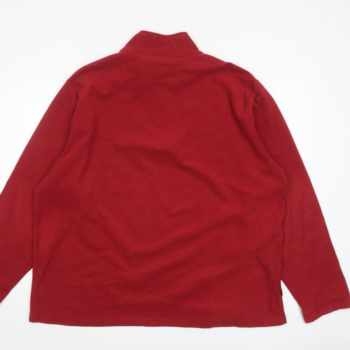 Mountain Essentials Men's Red 3XL Fleece 1/4 Zip Pullover Sweatshirt