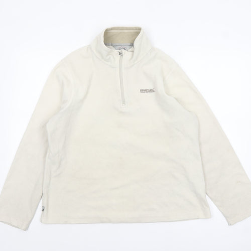 Regatta Great Outdoors Women Beige 1/2 Zip Fleece Sweatshirt UK 16