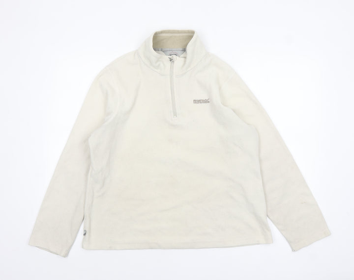 Regatta Great Outdoors Women Beige 1/2 Zip Fleece Sweatshirt UK 16