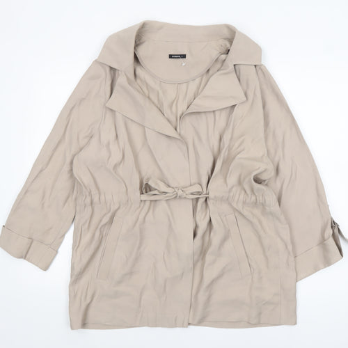 Roman Women’s Beige Mid-Length Belted Trench Coat Size 16