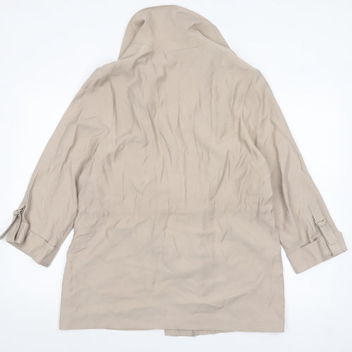 Roman Women’s Beige Mid-Length Belted Trench Coat Size 16