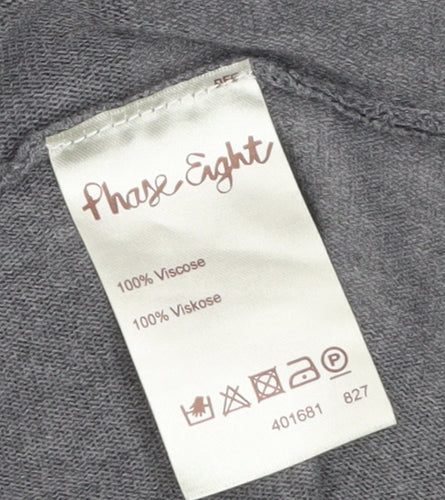 Phase Eight Women Grey Sequin Hem Tunic Top 3/4 Sleeve Size S