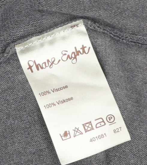 Phase Eight Women Grey Sequin Hem Tunic Top 3/4 Sleeve Size S